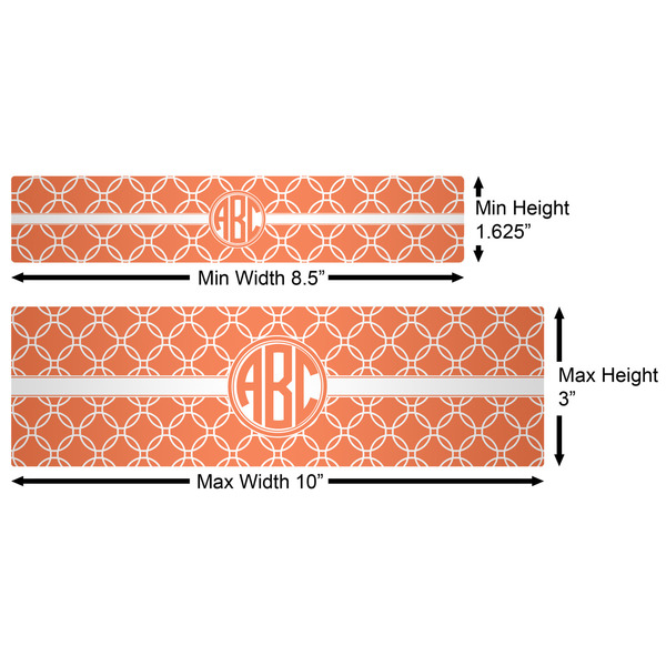 Linked Circles Water Bottle Labels w/ Dimensions