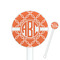 Linked Circles 5.5" Round Plastic Stir Sticks - White - Single Sided (Personalized)