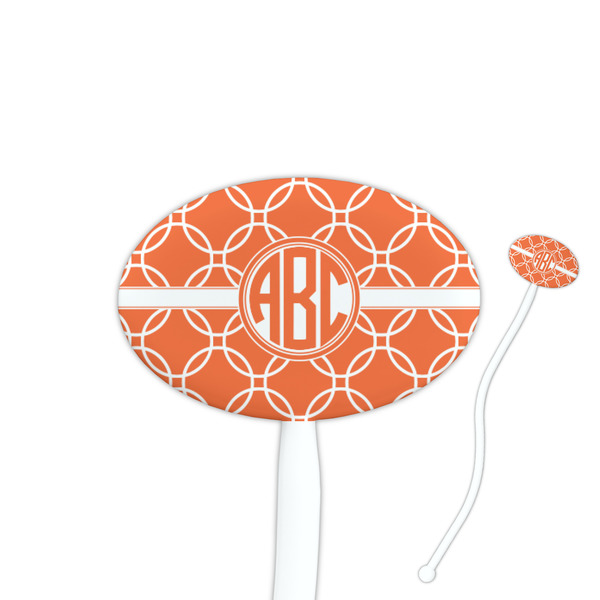 Custom Linked Circles Oval Plastic Stir Sticks (Personalized)