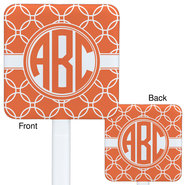 Linked Circles White Plastic Stir Stick - Double Sided - Approval