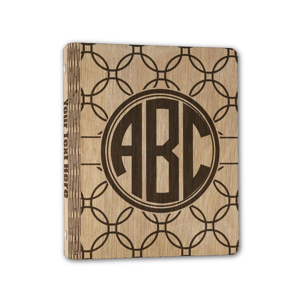 Custom Linked Circles Wood 3-Ring Binder - 1" Half-Letter Size (Personalized)