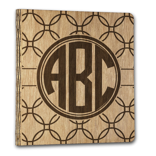 Custom Linked Circles Wood 3-Ring Binder - 1" Letter Size (Personalized)