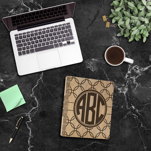 Linked Circles Wood 3-Ring Binders - 1" Letter - In Context