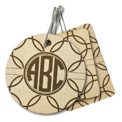 Linked Circles Wood Luggage Tag (Personalized)