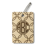 Linked Circles Wood Luggage Tag - Rectangle (Personalized)