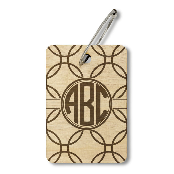 Custom Linked Circles Wood Luggage Tag - Rectangle (Personalized)