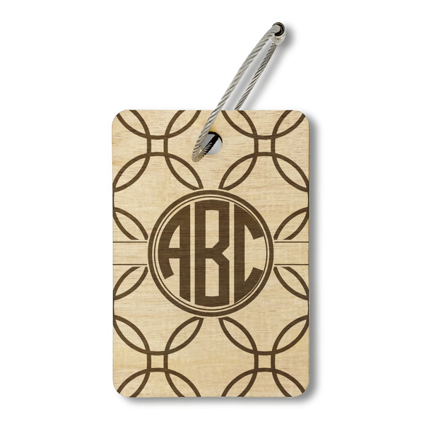 Linked Circles Wood Luggage Tags - Rectangle - Front/Main