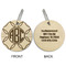 Linked Circles Wood Luggage Tags - Round - Approval