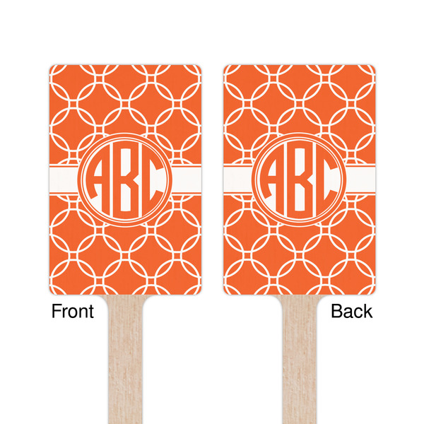 Linked Circles Wooden 6.25" Stir Stick - Rectangular - Double Sided - Front & Back