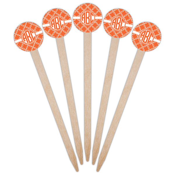 Linked Circles Wooden 6" Food Pick - Round - Fan View