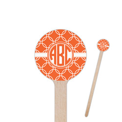 Linked Circles 6" Round Wooden Stir Sticks - Single Sided (Personalized)