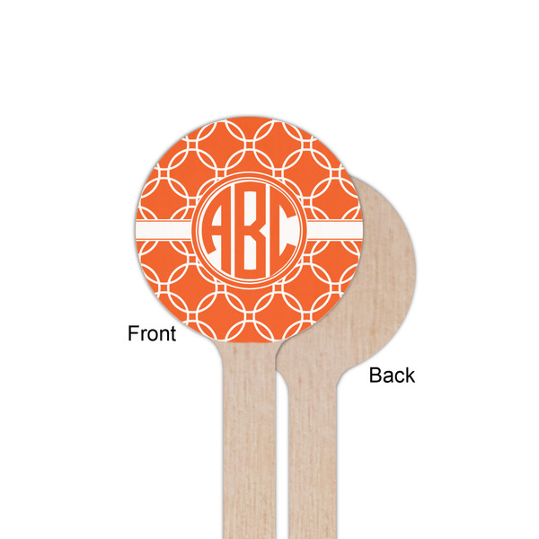 Linked Circles Wooden 6" Stir Stick - Round - Single Sided - Front & Back