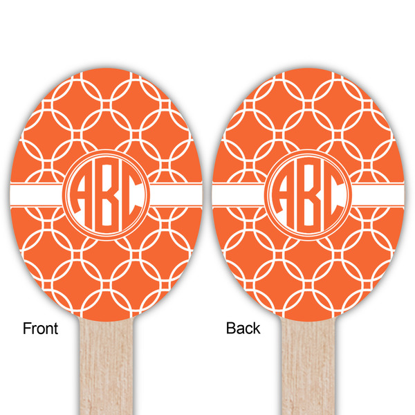 Linked Circles Wooden Food Pick - Oval - Double Sided - Front & Back