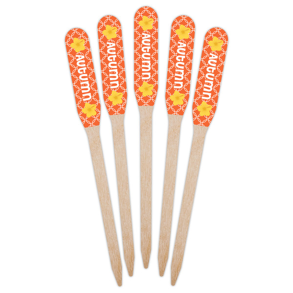 Linked Circles Wooden Food Pick - Paddle - Fan View