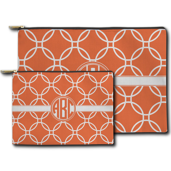 Linked Circles Zippered Pouches - Size Comparison