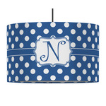 Polka Dots 12" Drum Pendant Lamp - Fabric (Personalized)