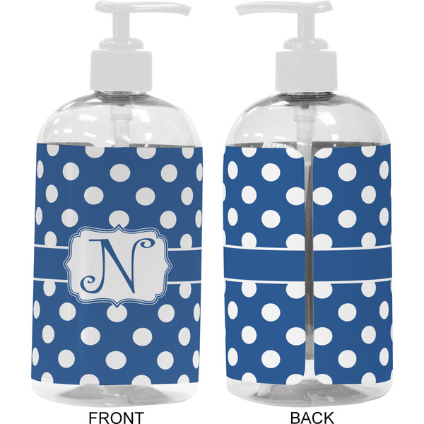 Polka Dots 16 oz Plastic Liquid Dispenser- Approval- White