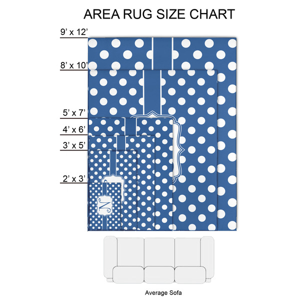 Polka Dots 2'x3' Indoor Area Rugs - Size Chart
