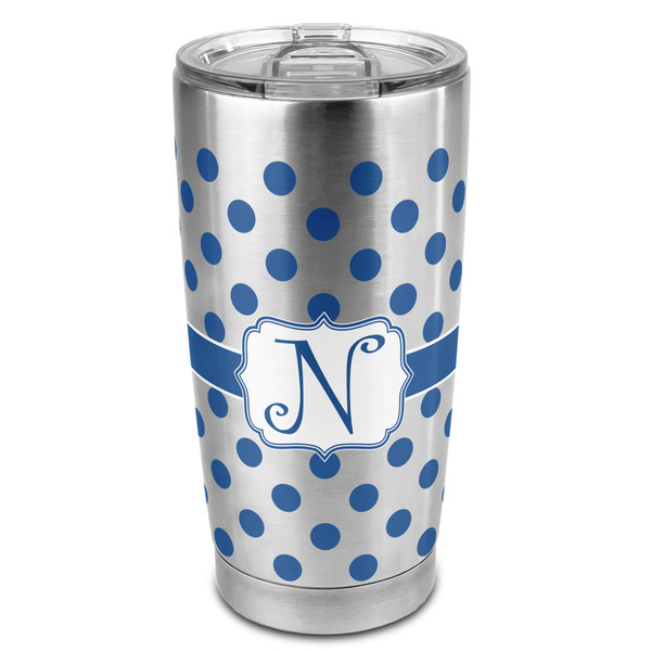 Custom Polka Dots 20oz Stainless Steel Double Wall Tumbler - Full Print (Personalized)