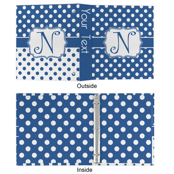 Polka Dots 3 Ring Binders - Full Wrap - 1" - APPROVAL