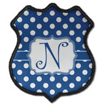 Polka Dots Iron On Shield Patch C w/ Initial