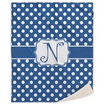 Polka Dots Sherpa Throw Blanket (Personalized)