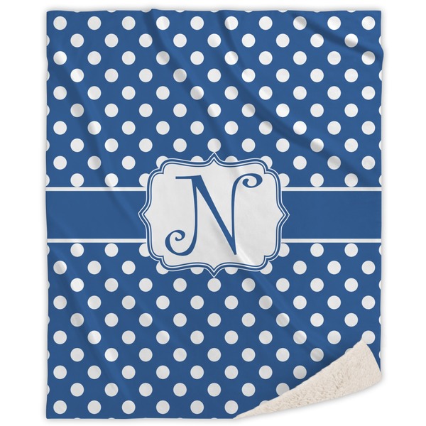 Custom Polka Dots Sherpa Throw Blanket - 60"x80" (Personalized)