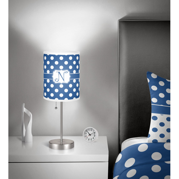 Polka Dots 7 inch drum lamp shade - in room