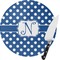 Polka Dots Round Glass Cutting Board - Small (Personalized)