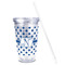 Polka Dots Acrylic Tumbler - Full Print - Front straw out