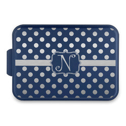 Polka Dots Aluminum Baking Pan with Navy Lid (Personalized)