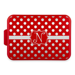 Polka Dots Aluminum Baking Pan with Red Lid (Personalized)