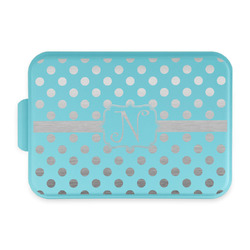 Polka Dots Aluminum Baking Pan with Teal Lid (Personalized)