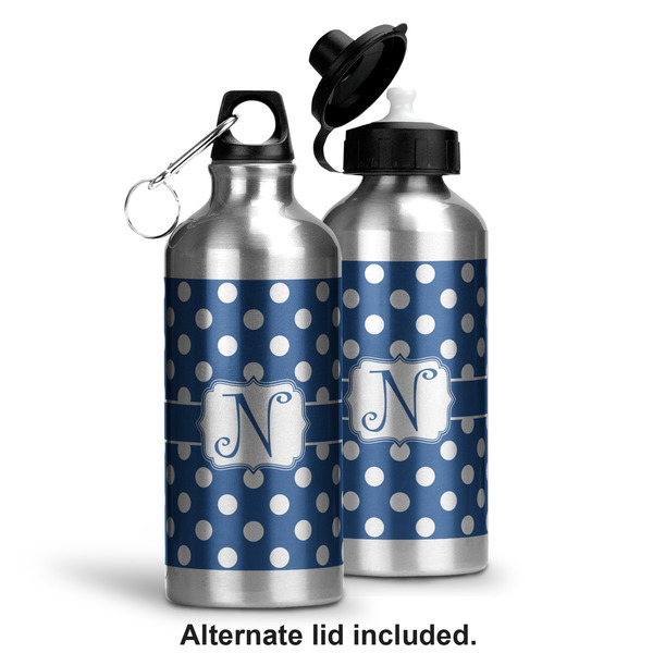 Polka Dots Aluminum Water Bottle - Alternate lid options
