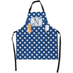 Polka Dots Apron With Pockets w/ Initial