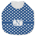 Polka Dots Jersey Knit Baby Bib w/ Initial