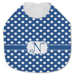 Polka Dots Jersey Knit Baby Bib w/ Initial