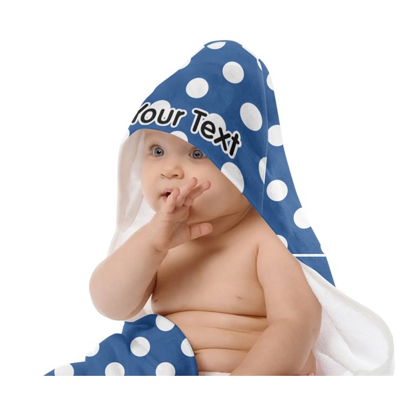 Polka Dots Baby Hooded Towel on Child