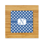 Polka Dots Bamboo Trivet with Ceramic Tile Insert (Personalized)