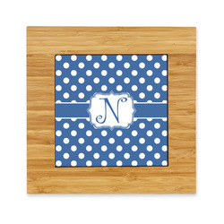 Polka Dots Bamboo Trivet with Ceramic Tile Insert (Personalized)