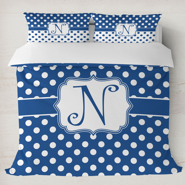 Custom Polka Dots Duvet Cover Set - King (Personalized)