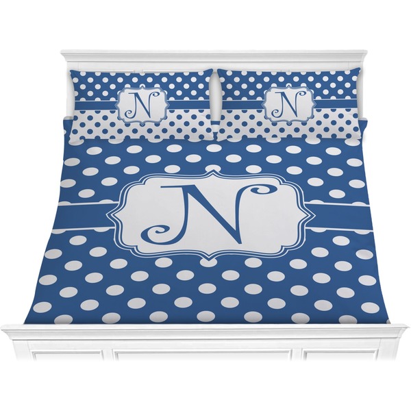 Custom Polka Dots Comforter Set - King (Personalized)