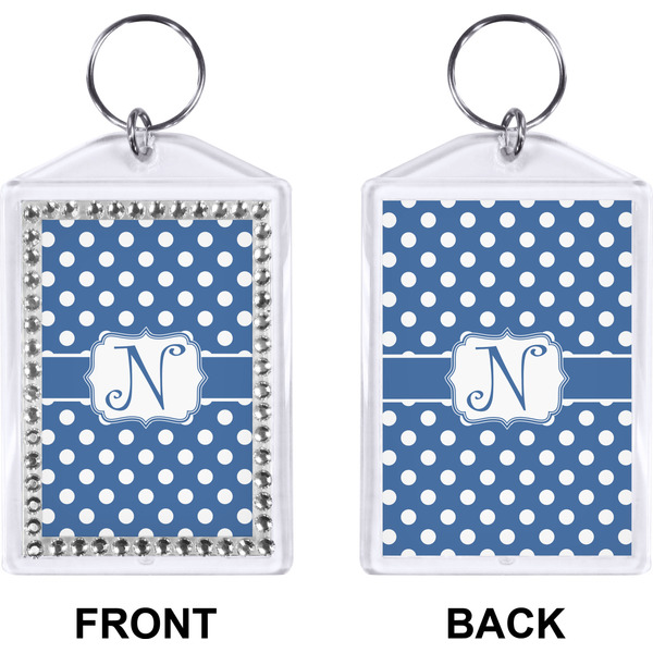 Polka Dots Bling Keychain (Front + Back)