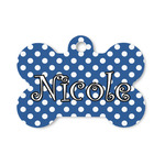 Polka Dots Bone Shaped Dog ID Tag - Small (Personalized)