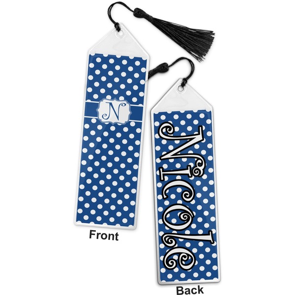 Polka Dots Bookmark with tassel - Front and Back