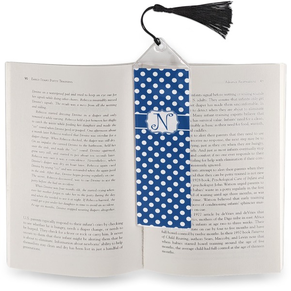 Polka Dots Bookmark with tassel - In book