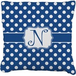 Polka Dots Faux-Linen Throw Pillow 16" (Personalized)