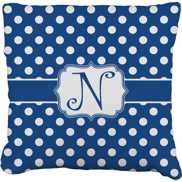 Custom Polka Dots Faux-Linen Throw Pillow 16" (Personalized)