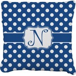 Polka Dots Faux-Linen Throw Pillow 18" (Personalized)