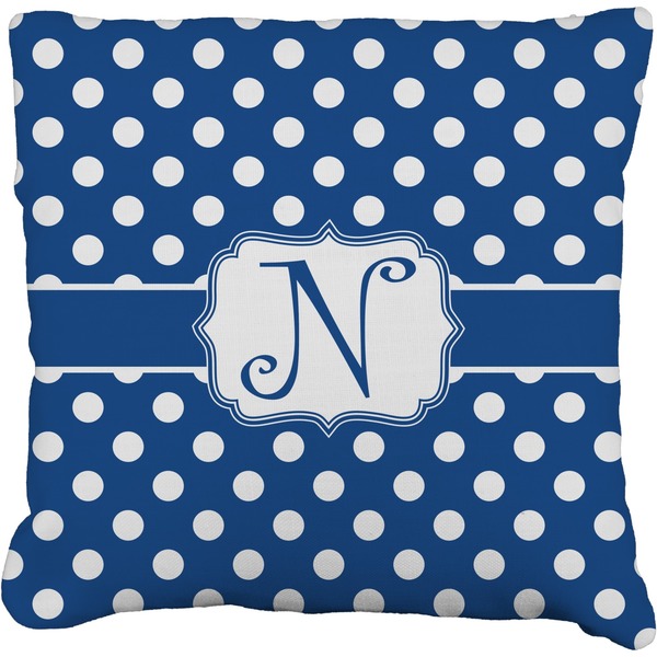 Custom Polka Dots Faux-Linen Throw Pillow 18" (Personalized)